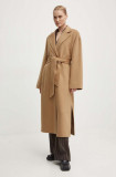 Day Birger et Mikkelsen palton de lana Wright - Double Faced Wool culoarea maro, de tranzitie, desfacut, DAY65243322