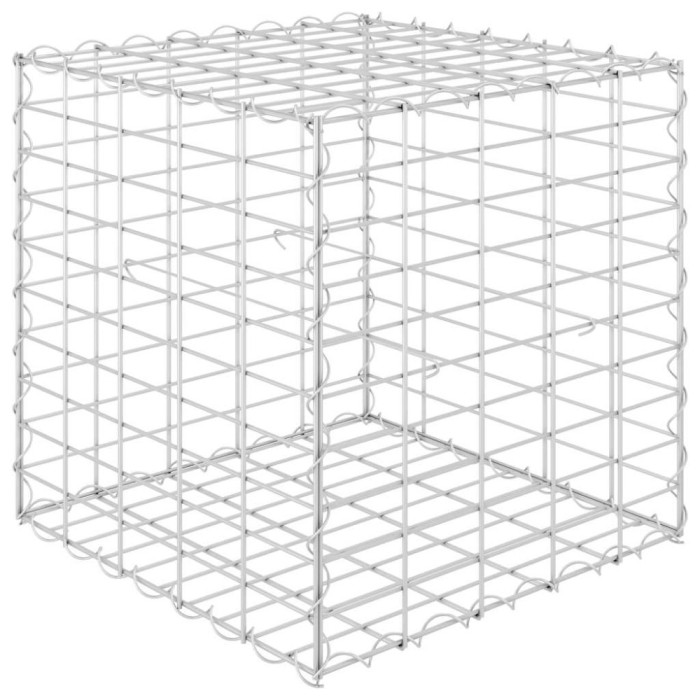 Strat inaltat cub gabion, 50 x 50 x 50 cm, sarma de otel