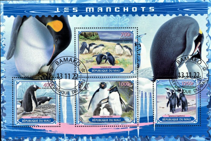 MALI 2022 - Pinguini / set complet colita + bloc