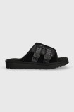 UGG slapi de piele Goldencoast Strap Slide barbati, culoarea negru, 1142730