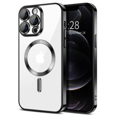 Husa pentru iPhone 12 Pro - Techsuit Luxury Crystal MagSafe - Black foto
