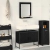 VidaXL Set de mobilier pentru baie cu ușă 2 pcs Negru 80 x 33 x 60 cm 3334333