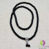 Colier mantra mala cu onix si argint 925, Stonemania Bijou