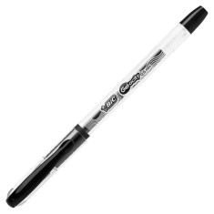 Pix cu gel Bic Gel-ocity, 0.5mm, cu capac, corp transparent, grip cauciucat in culoarea scrisului,negru