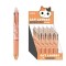 Pix erasable, multicolor, cu mecanism retractabil, 4 culori, cu design pisicuta portocalie, iTotal