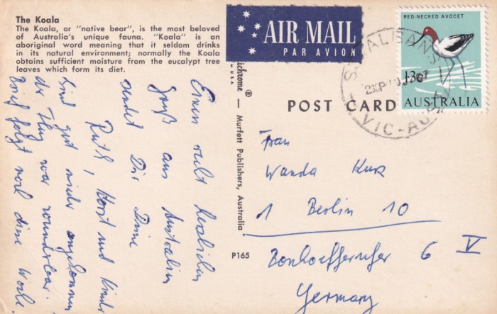 FILATELIE TEMATICA - PLIC AUSTRALIA TEMATICA PASARI AIRMAIL