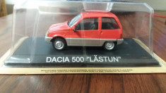 macheta dacia 500 lastun deagostini masini de legenda romania - 1/43, noua. foto