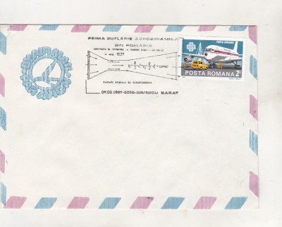 bnk fil Plic stampila ocazionala Suflerie aerodinamica Ramnicu Sarat 1987 foto