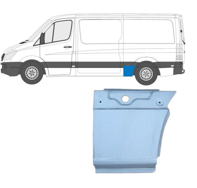 Segment reparatie aripa spate Dodge Sprinter (906), 01.2007-; Mercedes Sprinter 209-524, 07.2006-10.2013; Mercedes Sprinter 210-519, 10.2013-06.2018;