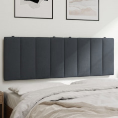 Perna tablie de pat, gri inchis, 140 cm, catifea foto