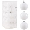 Set 20 globuri de Craciun, Plastic, 6cm, Alb, Oem