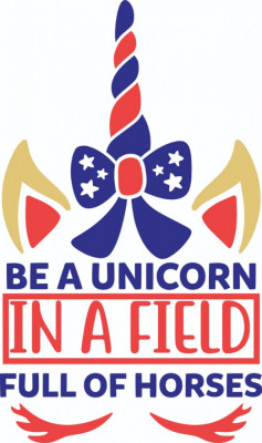 Sticker decorativ, Be a unicorn in a field full of horses, Multicolor, 85 cm, 4838ST foto