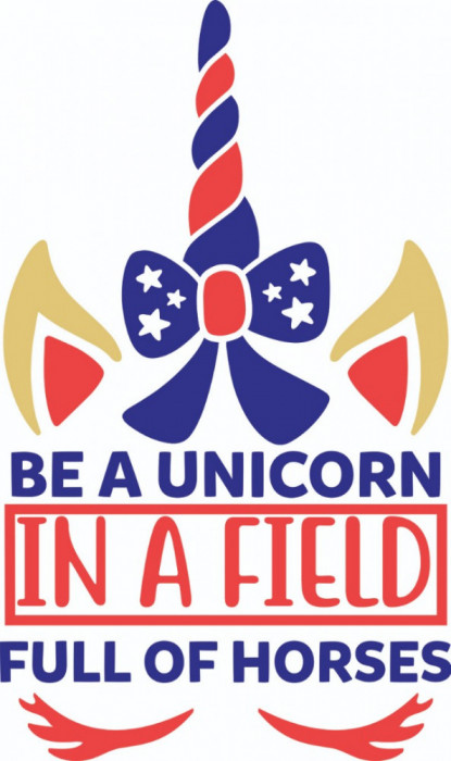 Sticker decorativ, Be a unicorn in a field full of horses, Multicolor, 85 cm, 4838ST