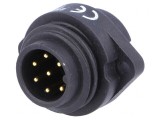 Soclu WA22 tată PIN 7 IP67 10A 250V aurit