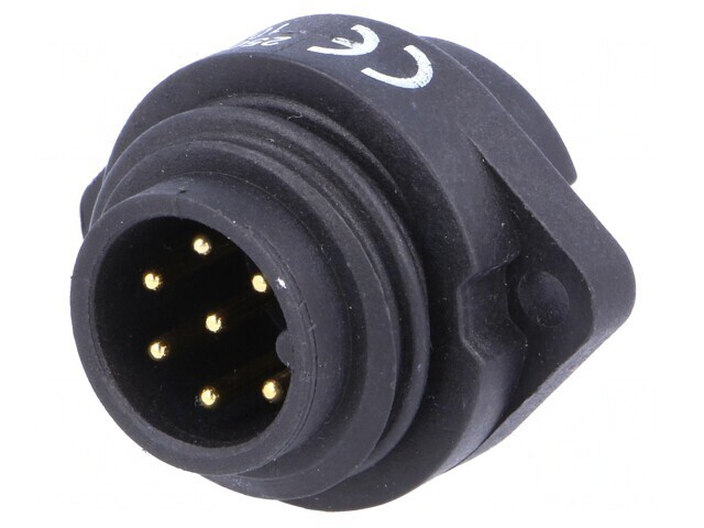 Soclu WA22 tată PIN 7 IP67 10A 250V aurit