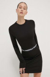 Cumpara ieftin Karl Lagerfeld Jeans rochie culoarea negru, mini, mulata