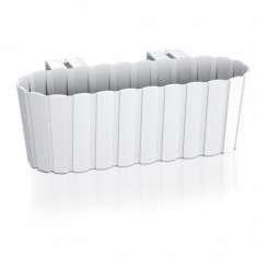 Jardiniera decorativa, suport plastic, alb, 4.9 L, 38.3x21.2x13 cm, Boardee Hook Old