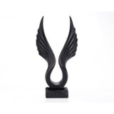 Statueta din rasina, Flight Black, Negru, 33 cm, Ella Home