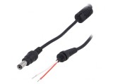 Cablu DC 6,3/3,0 Negru 1,2m, Akyga