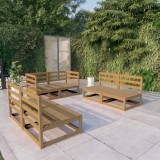 vidaXL Set mobilier de grădină, 6 piese, maro miere, lemn masiv de pin