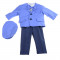 Costum de botez pentru baieti 5 piese Mini Junior CEB-15, Albastru