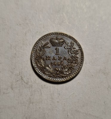 Serbia 1 Para 1868 UNC Superba Piesa de Colectie foto