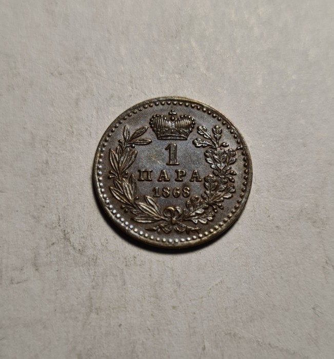 Serbia 1 Para 1868 UNC Superba Piesa de Colectie