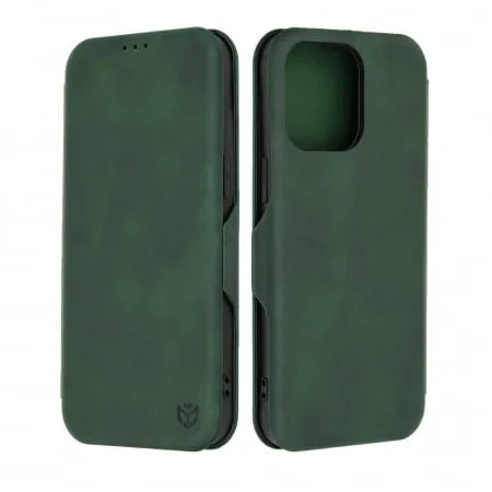 Husa Tip Carte iPhone 15 Pro Max cu Flip Magnetic Verde TSWP