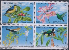 Timbre cu pasari din Uruguay foto