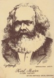 1945 Karl Marx - Carton ilustrat de propaganda comunista, grafica de Gh. Ceglokoff, editor Partidul Social-Democrat