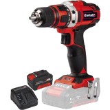 Einhell TE-CD 18/40 Li PXC + Starter Kit - Masina de gaurit si insurubat 40 Nm + Set 1 acumulator si incarcator Li-Ion 18 V 4 Ah