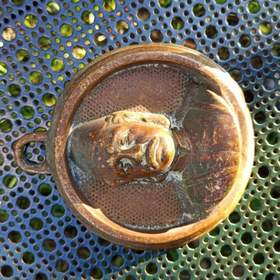 Placheta medalion veche din bronz 13 cm foto