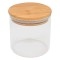Borcan Depozitare, Sticlă Borosilicată, Capac Bambus, Transparent, Capacitate 0,35L