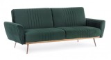 Canapea extensibila 3 locuri tapitata cu catifea gri antracit picioare fier aramiu Johnny 210 cm x 83 cm x 85 cm x 45 h1 x 59 h2