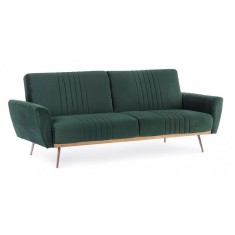 Canapea extensibila 3 locuri tapitata cu catifea gri antracit picioare fier aramiu Johnny 210 cm x 83 cm x 85 cm x 45 h1 x 59 h2