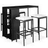 VidaXL Set mobilier bar de grădină cu perne, 5 piese, negru, poliratan 3064914