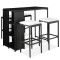 vidaXL Set mobilier bar de grădină cu perne, 5 piese, negru, poliratan 3064914