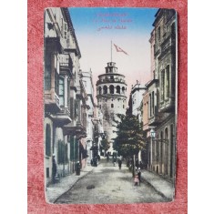 Carte postala, Constantinopole, La Tour de Galata, inceput de secol XX