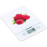 Cantar de bucatarie Heinner Raspberry HKS-5-RSB, 5 kg, sticla securizata, control touch cu display LCD, functie tara, functie cantarire lichide, grada