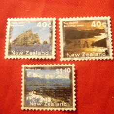 3 Timbre Noua Zeelanda 1996 - Peisaje ,40C ,40C si 1$ (din 2000) stampilate