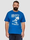 S.Oliver Big Sizes Tricou barbati big sizes la baza gatului din bumbac, cu imprimeu Grafic si croiala Regular fit, Albastru, 2XL, 3XL, 5XL