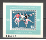 Romania.1974 C.M. de fotbal MUNCHEN-Bl. DR.346, Nestampilat