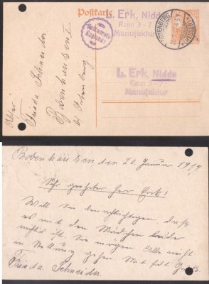 Germany Reich 1917 Old postcard postal stationery Hessen with Slogan D.477 foto
