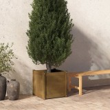 Cumpara ieftin Jardinieră de grădină, maro miere, 50x50x50 cm, lemn masiv pin