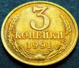 Cumpara ieftin Moneda 3 COPEICI - URSS/ RUSIA, anul 1991 * Cod 2288 UNC : patina+luciu batere, Europa