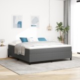vidaXL Pat Box Spring cu saltea - gri deschis, Super King Size, din catifea