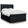 VidaXL Pat box spring cu saltea, negru, 140x190 cm, textil 3293570