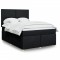 vidaXL Pat box spring cu saltea, negru, 140x190 cm, textil 3293570