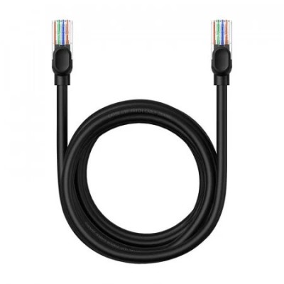 PATCH CORD UTP Baseus Cat5, fire din cupru, round cable, viteza maxima 1 Gbps, PVC, 3m, negru &amp;quot;B00133206111-04&amp;quot; (timbru verde 0.08 lei) - 693217263702 foto