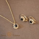 Set bijuterii placate cu aur Keira - cristale zirconia negre
